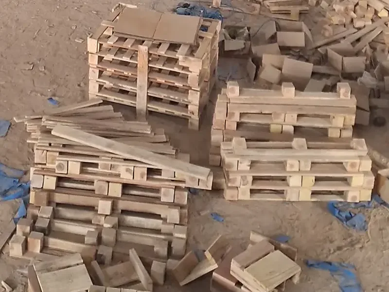Stack of new wooden pallets